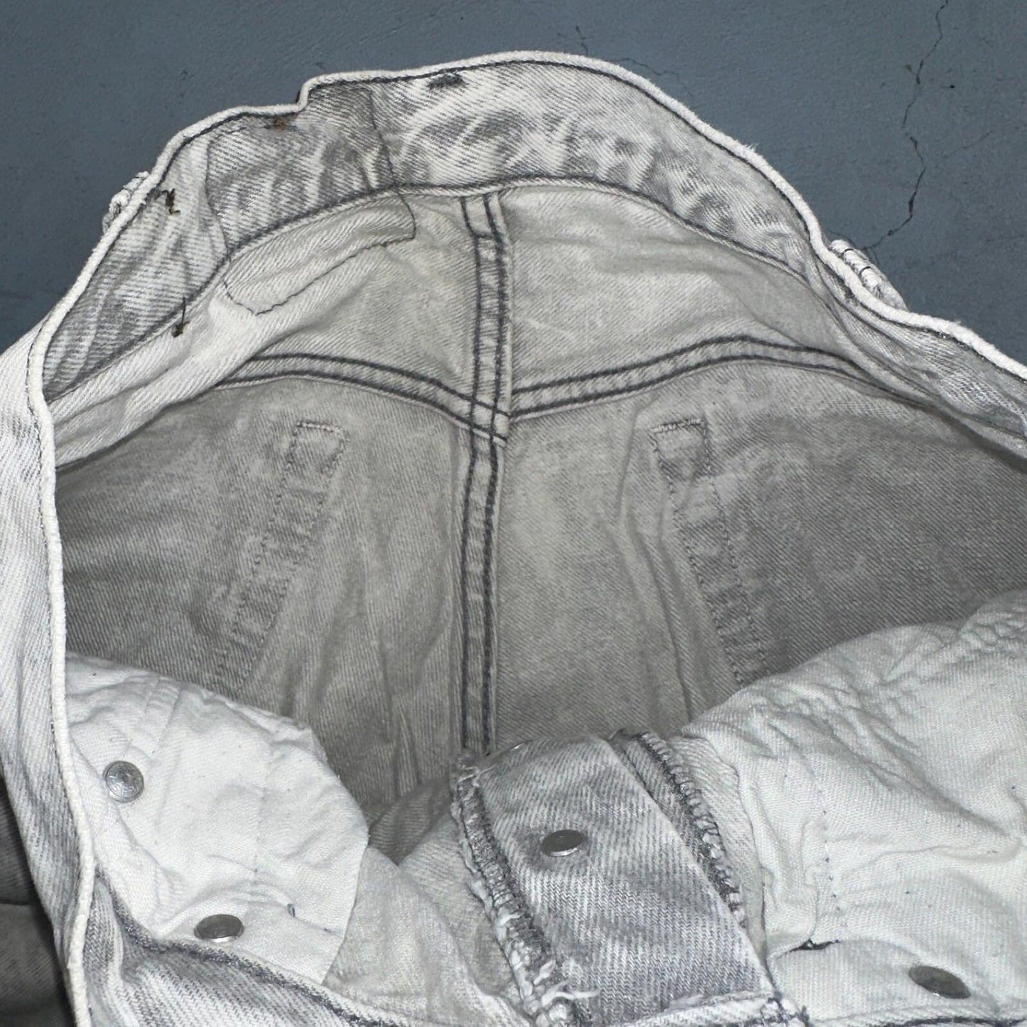 Levis 501 Vintage 80s USA XX Straight Leg Jeans Gray Acid Wash 29x36 Act 28x34