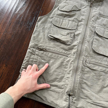 Vtg Banana Republic Size S Safari Travel Vest Animal Print RARE 70s