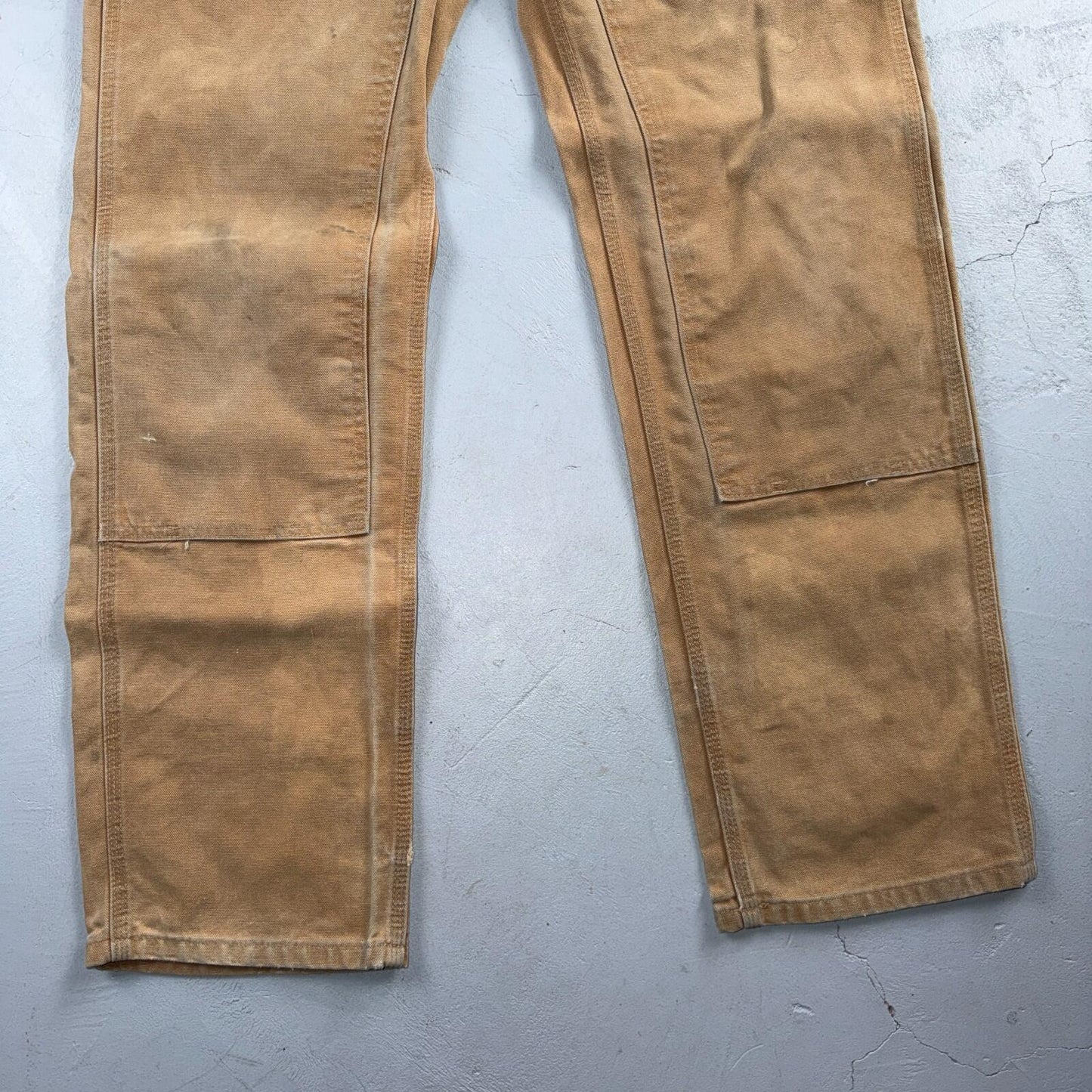 Carhartt VTG Double Knee Carpenter Pants B01 USA BRN Brown 32x34 Thrashed 30x33