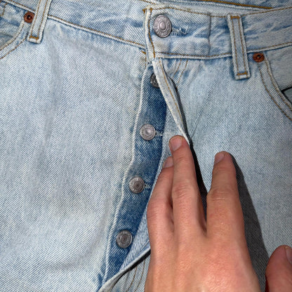 Levis 501 Vintage Y2K 90s XX Straight Leg Jeans Blue Light Wash 36x36 Act 35x32