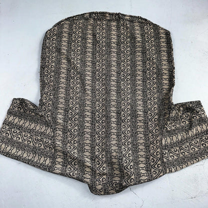 Hawaiian Regular Fit Shirt Men L Gray Geometric Tribal Button Up 80s VTG