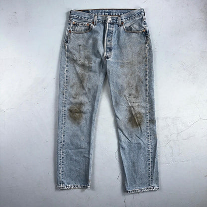 Levis 501 Vintage Y2K XX Straight Leg Jeans 90s Blue Light Wash 33x30 Act 32x28