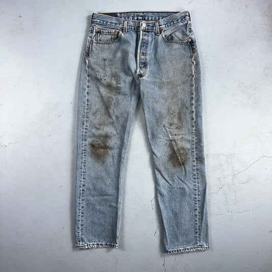 Levis 501 Vintage Y2K XX Straight Leg Jeans 90s Blue Light Wash 33x30 Act 32x28