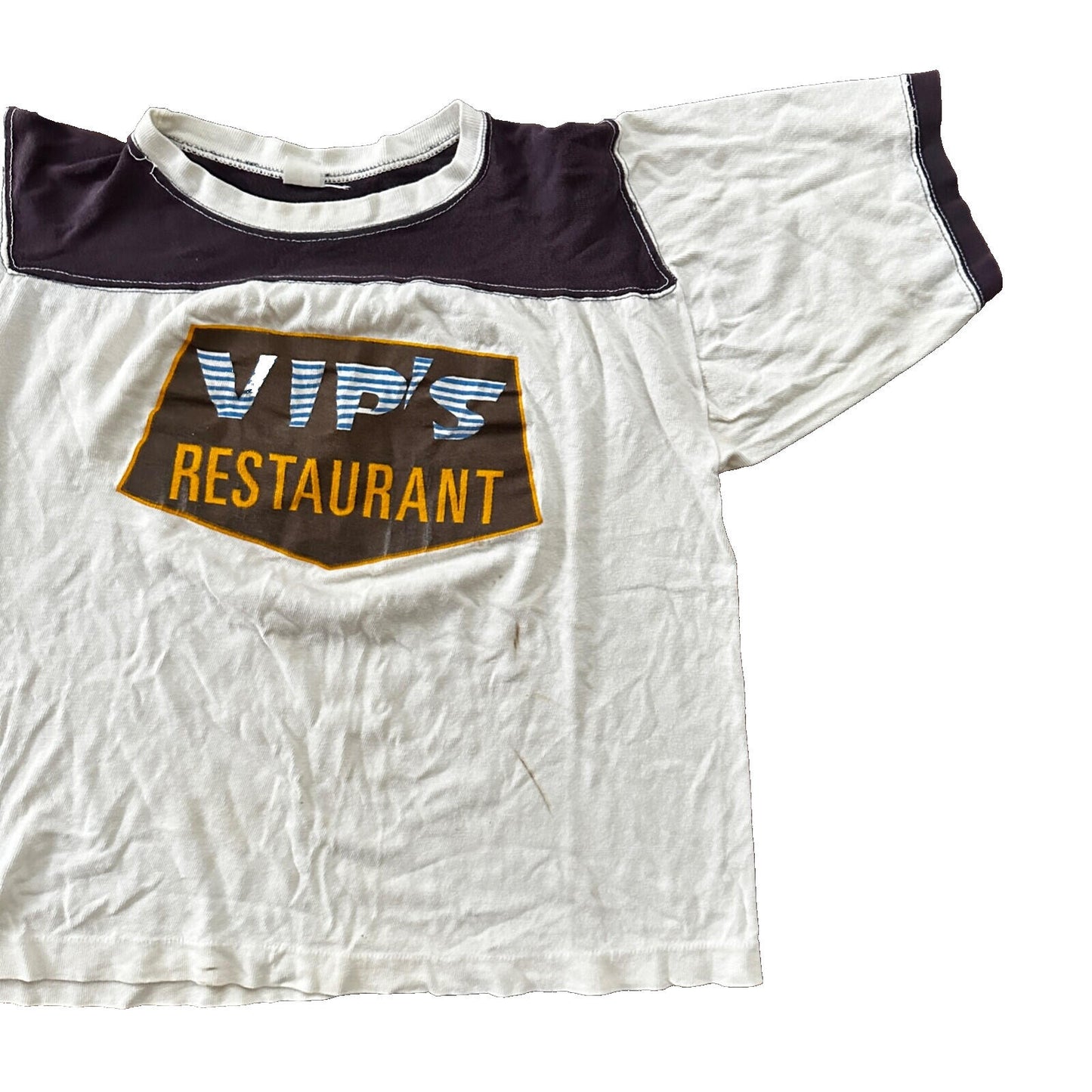 VIPs Restaurant 1970s Vintage T Shirt 70s #1 Rockabilly Cool Single Stitch Crop