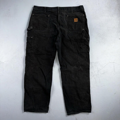 Carhartt VTG Double Knee Carpenter Pants Mexico B01 B136 BLK Black Act 40x32