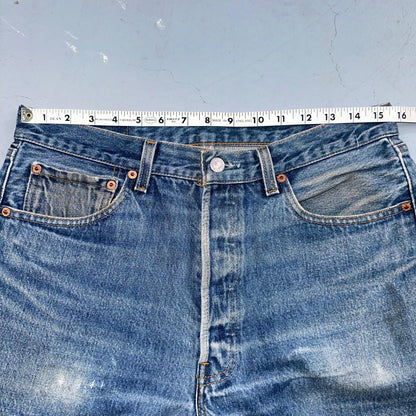 Levis 501 Vintage 90s USA XX Straight Leg Jeans Blue Med Wash 34x34 Act 31x30