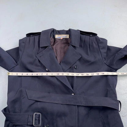 Jacques Gevertz Size 40 Blue Button Up Coat VTG Double Breast Peacoat 80s Paris