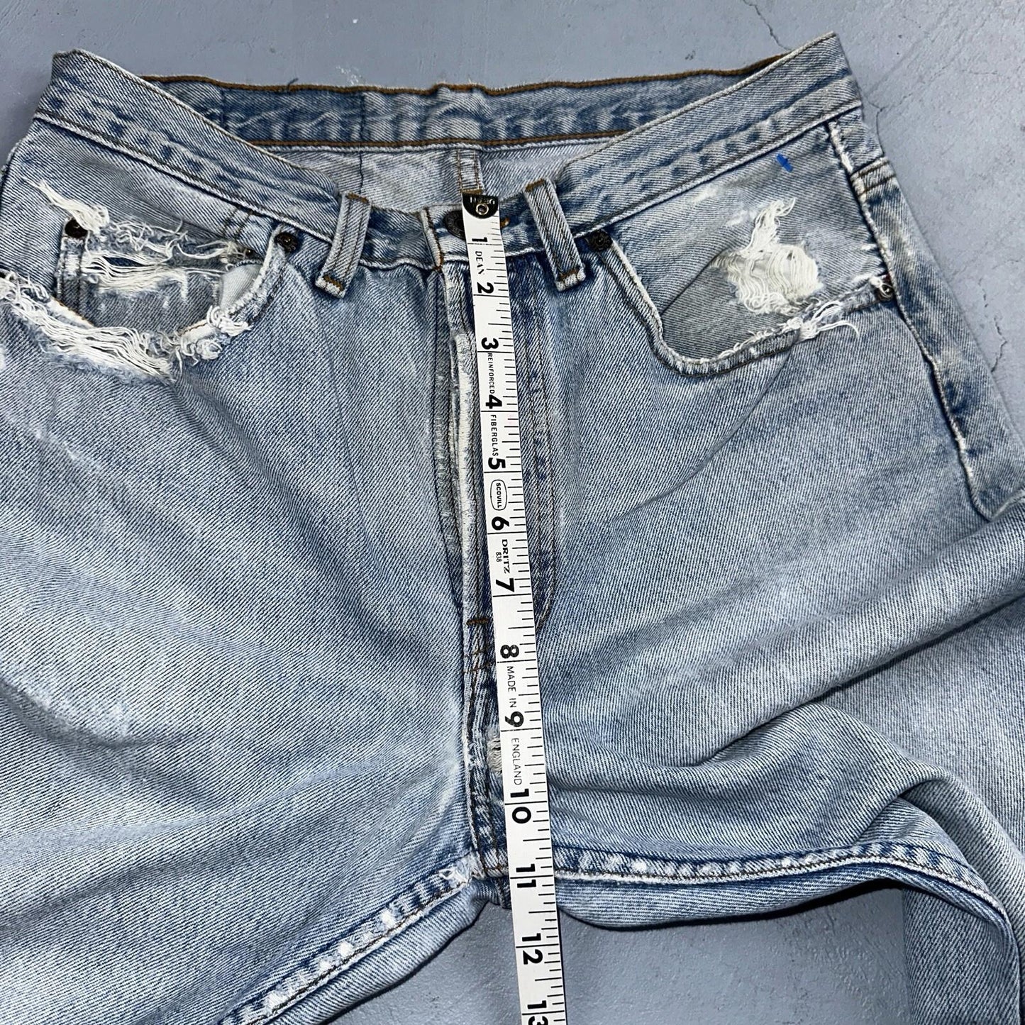 Levis 501 Vintage 90s Straight Leg Jeans 32x30 80s Light Wash Act 28x30 Thrashed