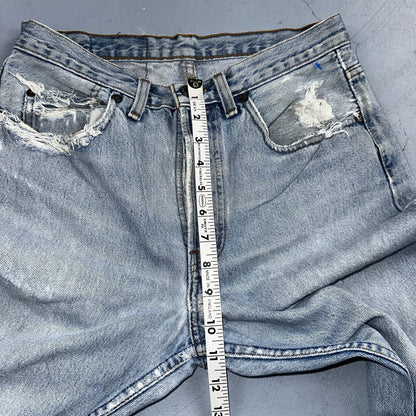 Levis 501 Vintage 90s Straight Leg Jeans 32x30 80s Light Wash Act 28x30 Thrashed