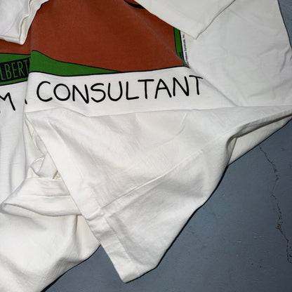 VTG 90s Dilbert Dogbert T Shirt I'm Not Unemployed Consultant Comic Art Funny