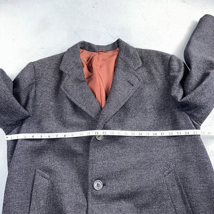 VTG Edward Chapman 1948 Vancouver BC Mens Overcoat Long Coat WWII 1940s Wool