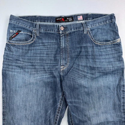 Ariat M4 FR Jeans Mens Blue Flame Resistant Cat 2 Relaxed Boot Cut 42x30 Denim