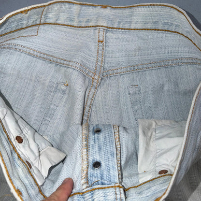 Levis 501 Vintage Y2K 90s XX Straight Leg Jeans Blue Light Wash Stripe Act 33x29