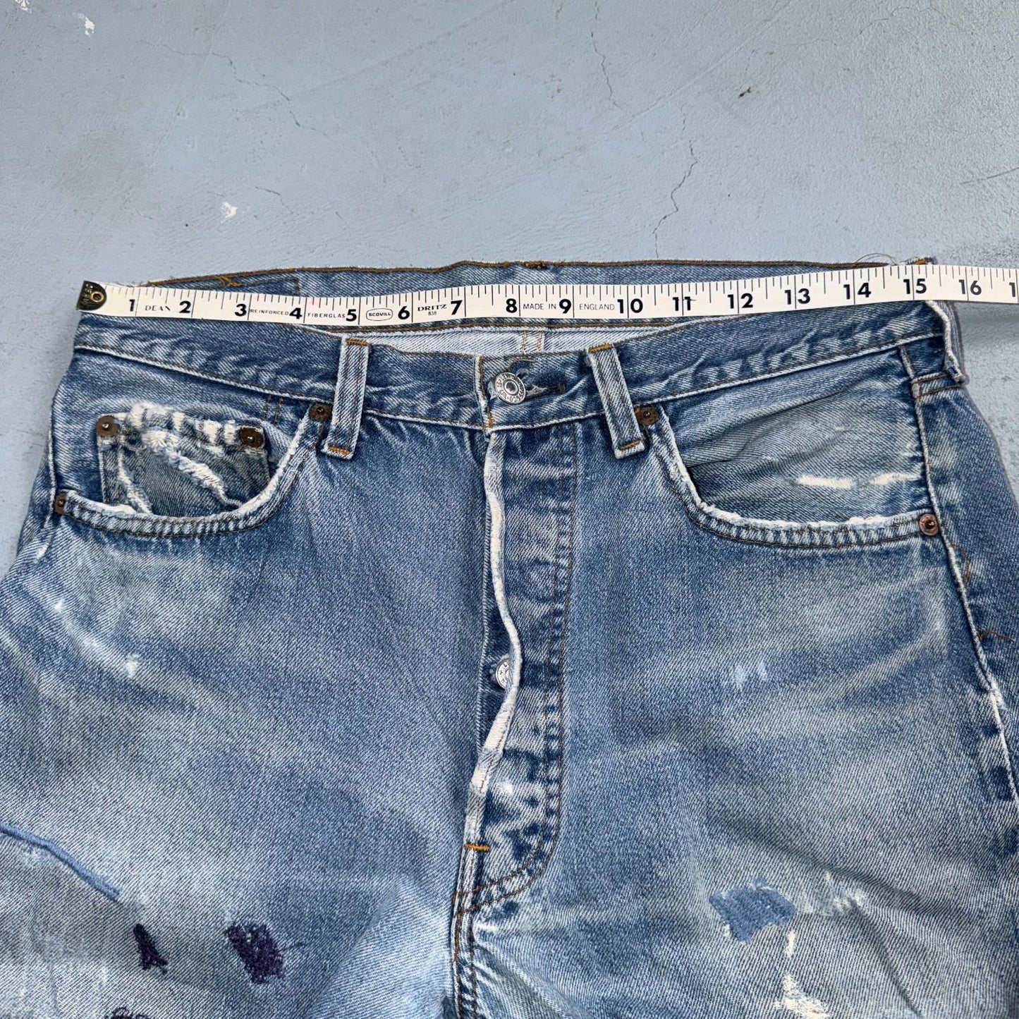 Levis 501 Vintage 80s Redline Selvedge USA XX Jeans Light Wash 34x38 Act 31x34