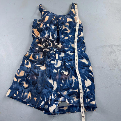 VTG 1950s Women’s Blue Skort Dress Swimsuit California Rockabilly Swim Bodysuit