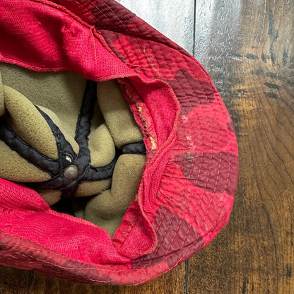 Frogskin 70s Fisherman Vintage Hat Bucket POST WWII Frog Skin Pink Red Camo