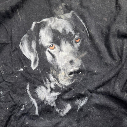 Black Lab Dog VTG T Shirt Art Photograph Animals Grunge Music Ducks Graphic