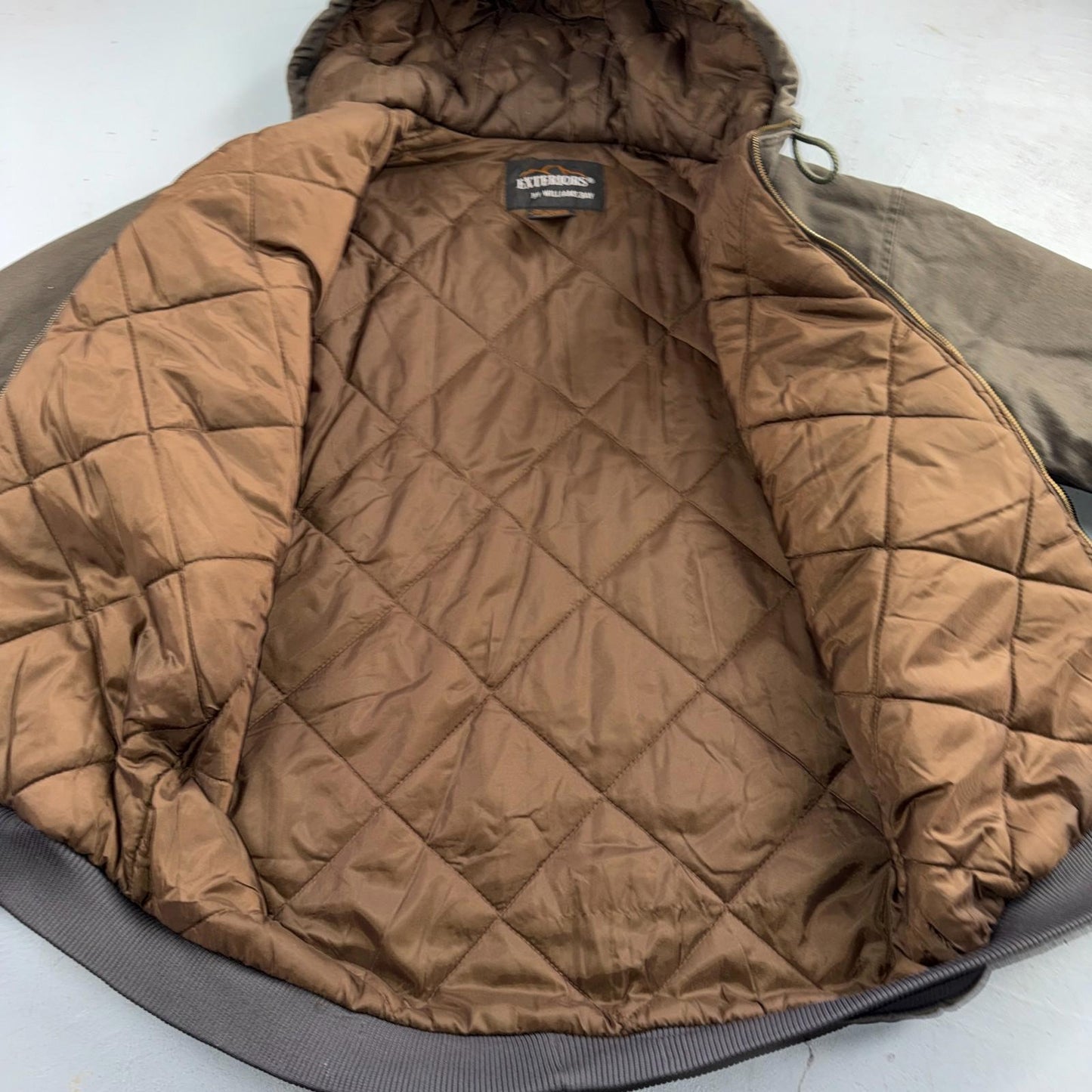 Williams Bay Duck Jacket Men's Size L Hooded Gray Severe Weather Insulated Work