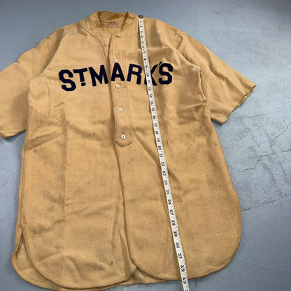 1920s St Marks W Brine Sun Collar Wool Baseball Jersey Antique 20s 30s Sports