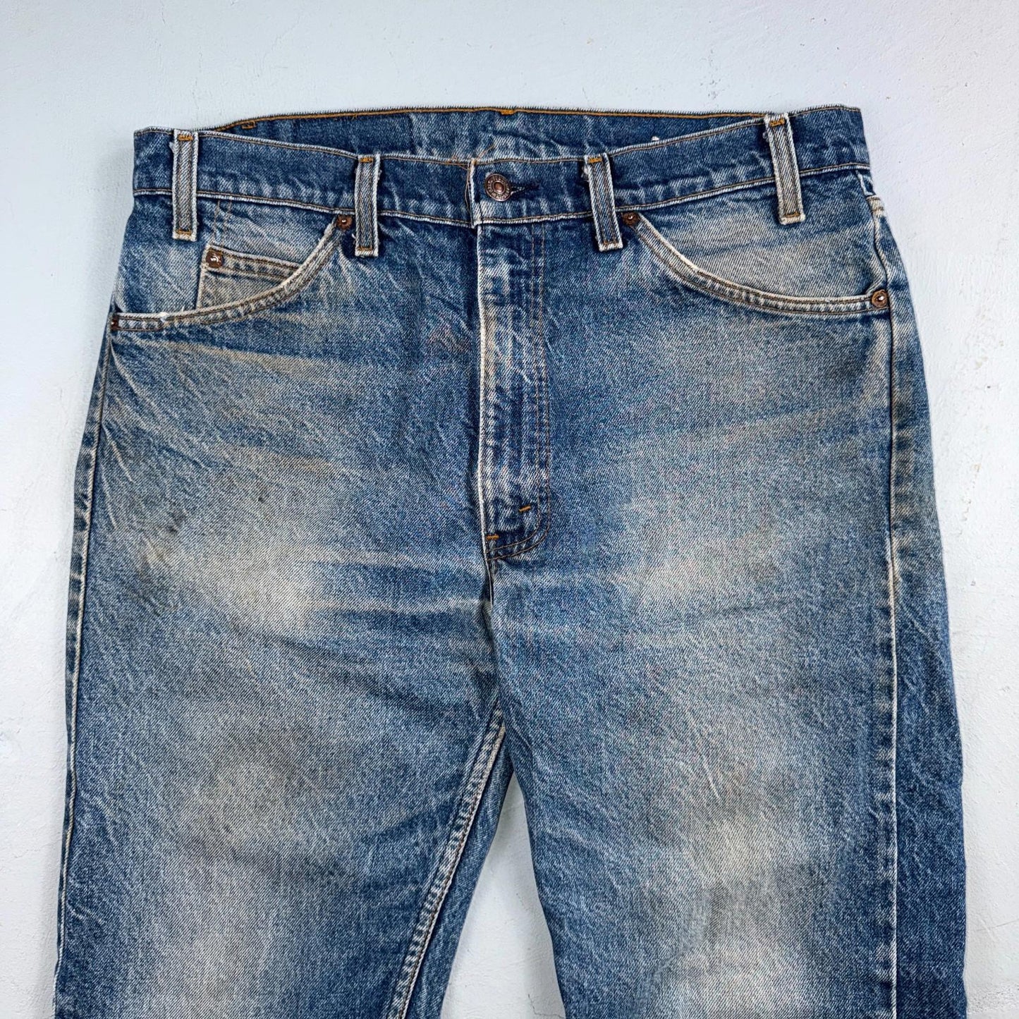 Levis 505 Vintage 80s USA Orange Tab Straight Blue Jeans Med Was 36x30 Act 34x29