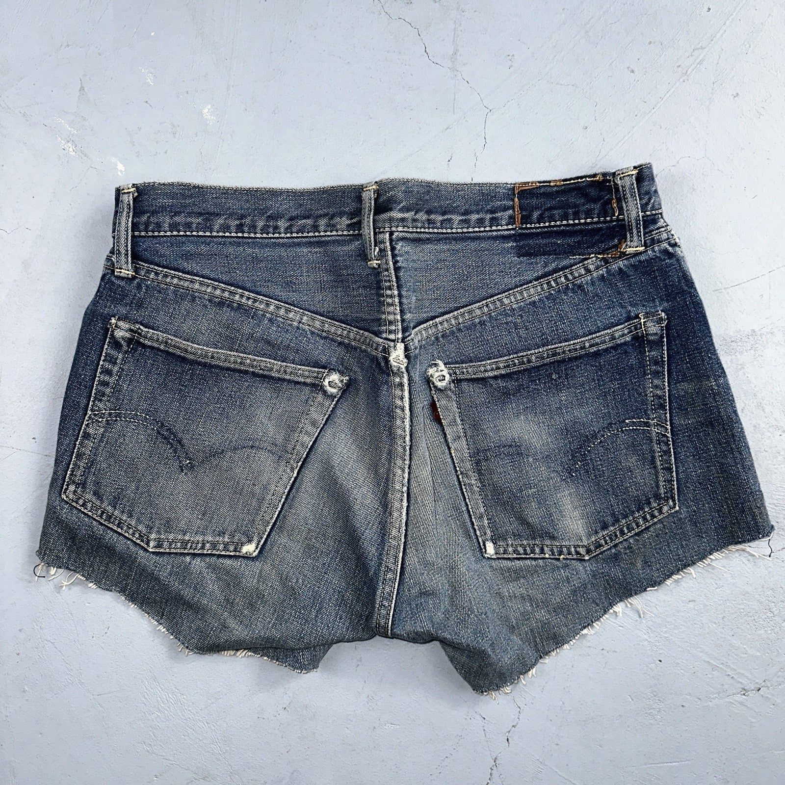 Vintage LEVIS 501XX Jeans Big E 1950s Redline Selvedge USA Jerky 40s Shorts Cut