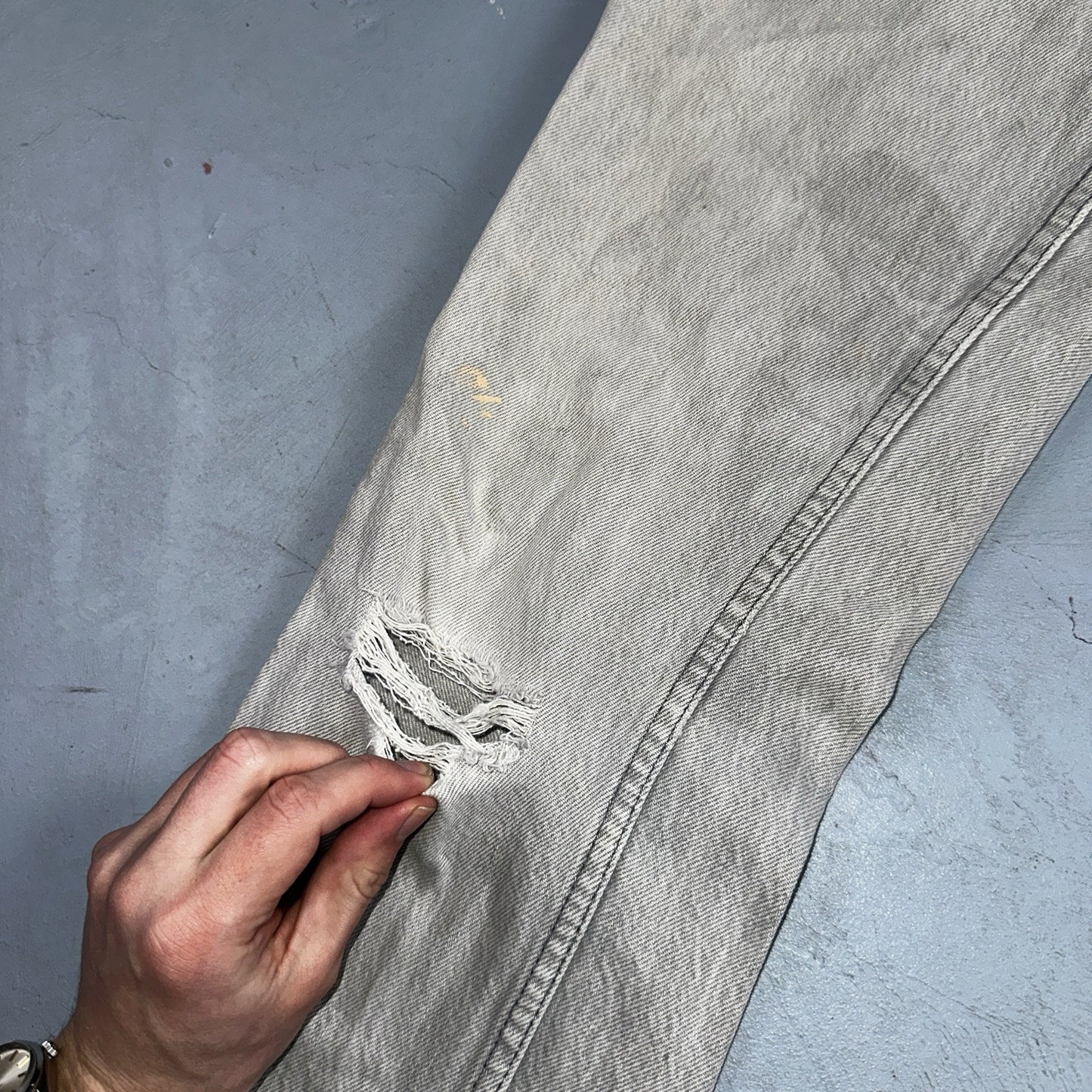 Levis 501 Vintage 80s USA XX Straight Leg Jeans Gray Light Wash 28x34 Act 27x32