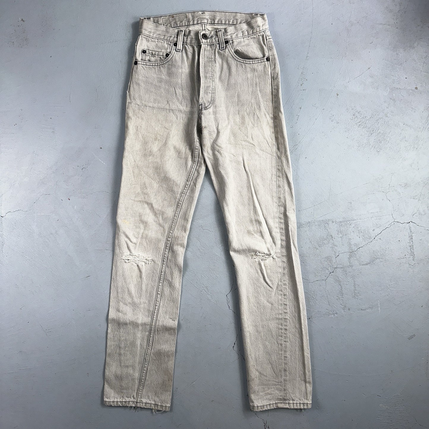 Levis 501 Vintage 80s USA XX Straight Leg Jeans Gray Light Wash 28x34 Act 27x32