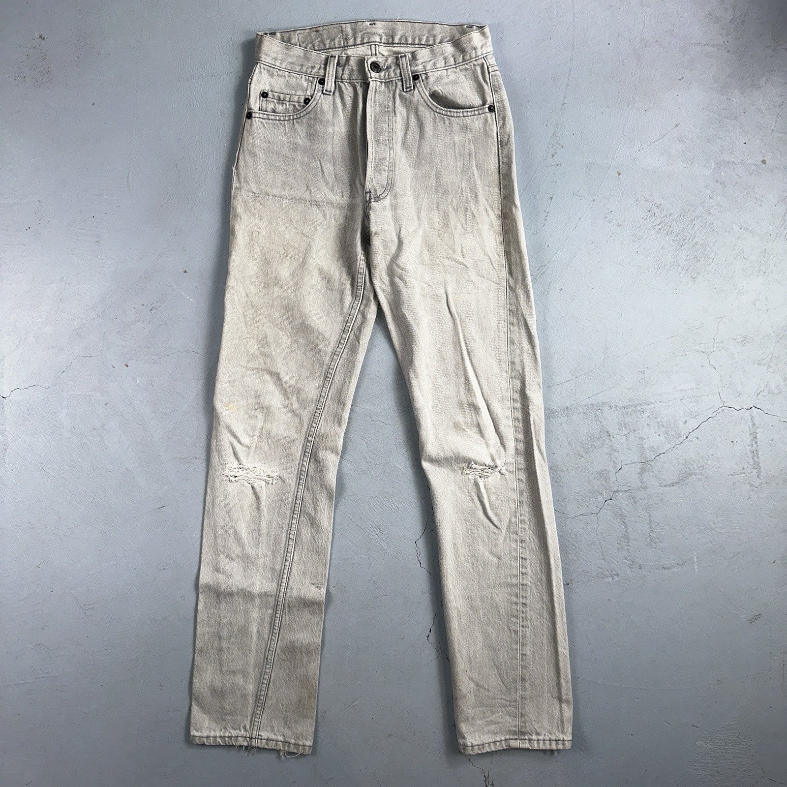 Levis 501 Vintage 80s USA XX Straight Leg Jeans Gray Light Wash 28x34 Act 27x32