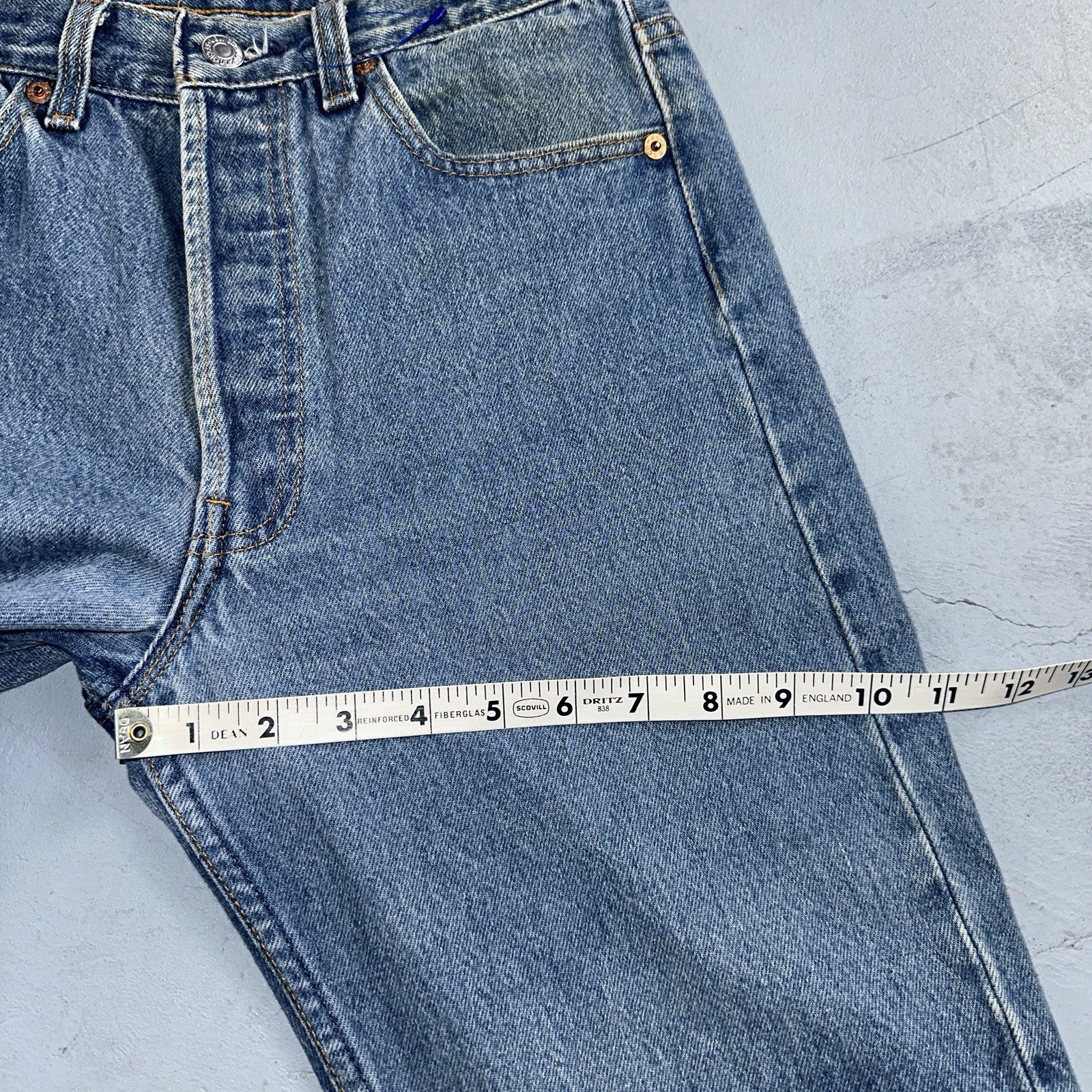 Levis 501 Vintage 90s USA XX Straight Leg Jeans Blue Med Wash 30x38 Act 27x33