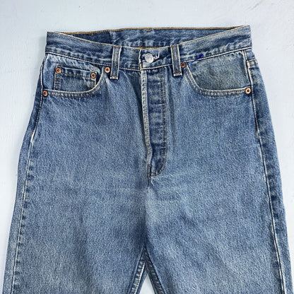 Levis 501 Vintage 90s USA XX Straight Leg Jeans Blue Med Wash 30x38 Act 27x33