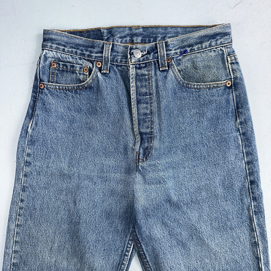 Levis 501 Vintage 90s USA XX Straight Leg Jeans Blue Med Wash 30x38 Act 27x33