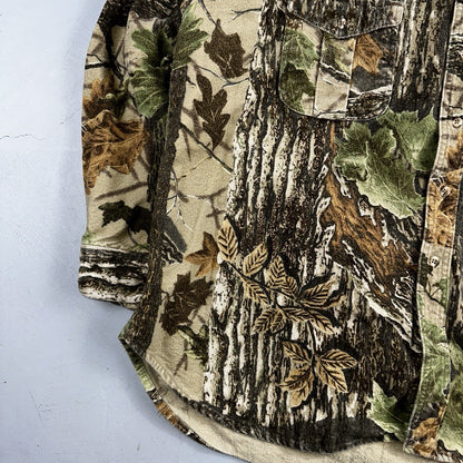 VTG Moose Creek Legendary Outdoor Clothing Heavy Flannel Shirt Realtree Camo USA