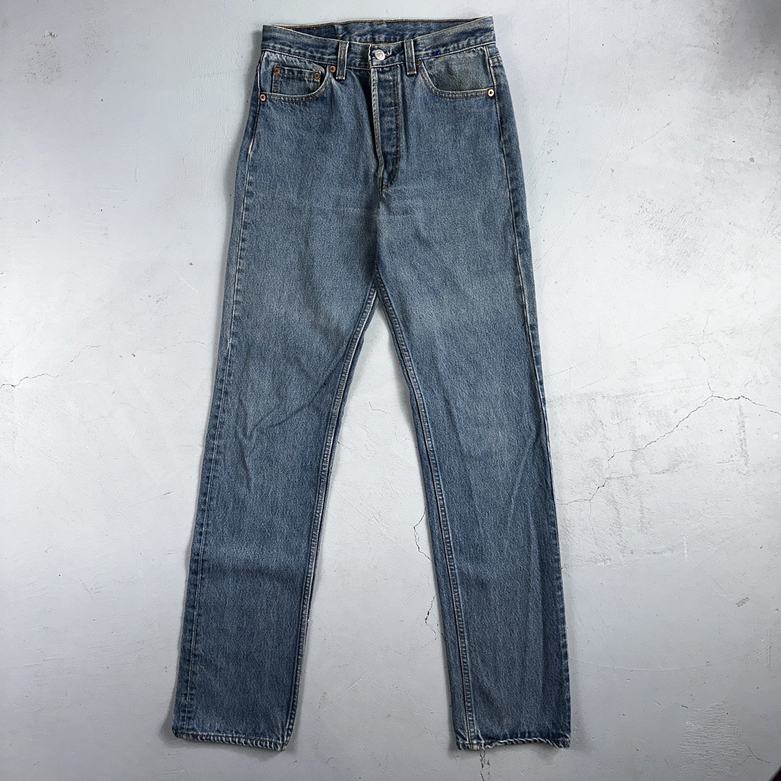 Levis 501 Vintage 90s USA XX Straight Leg Jeans Blue Med Wash 30x38 Act 27x33