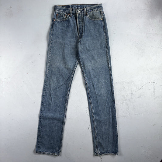 Levis 501 Vintage 90s USA XX Straight Leg Jeans Blue Med Wash 30x38 Act 27x33