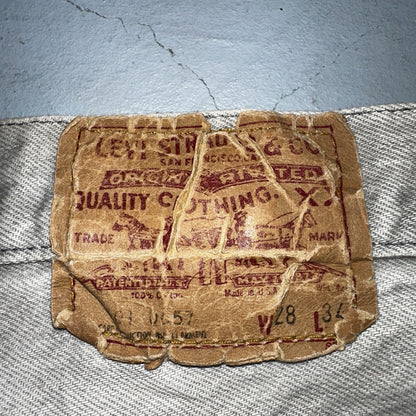 Levis 501 Vintage 80s USA XX Straight Leg Jeans Gray Light Wash 28x34 Act 27x32