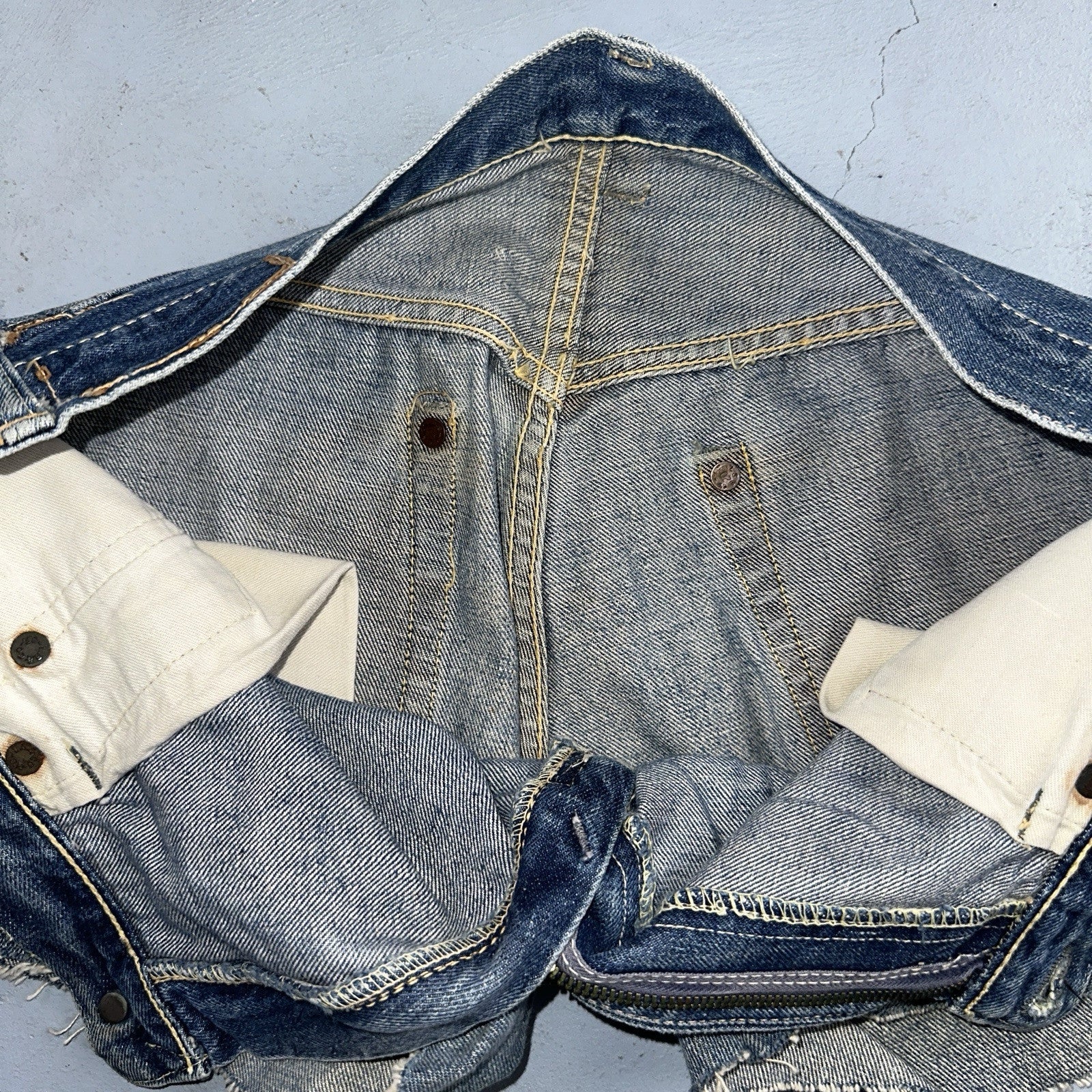 Vintage LEVIS 501XX Jeans Big E 1950s Redline Selvedge USA Jerky 40s Shorts Cut