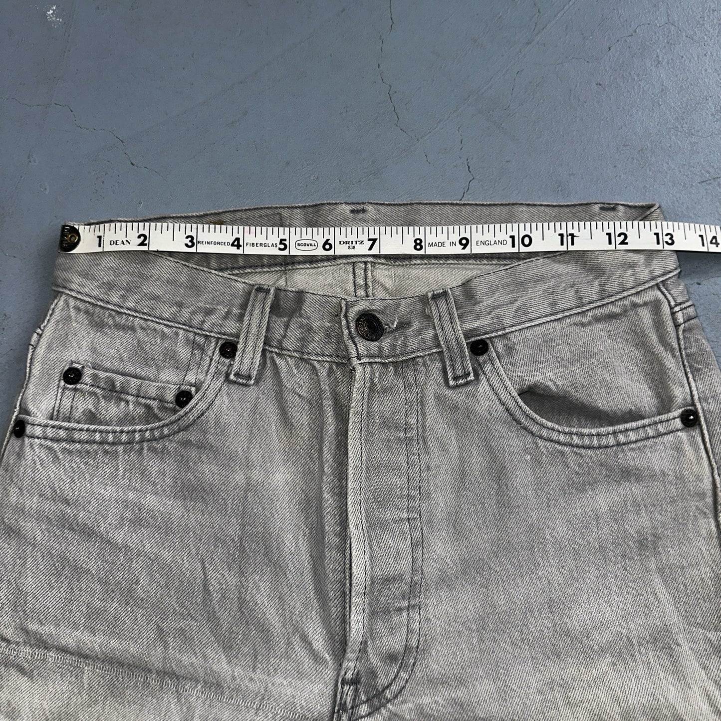 Levis 501 Vintage 80s USA XX Straight Leg Jeans Gray Light Wash 28x34 Act 27x32