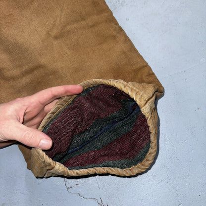 Carhartt VTG 50s 60s Double Knee Heart Logo Brown Canvas Pants 32x32 Wool Lined