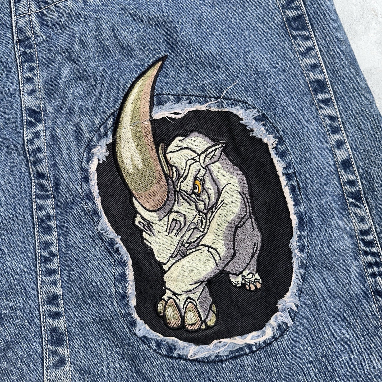 JNCO Jeans Y2K Vintage Endangered Species Collection Rhino Size 30 Grunge 28x25