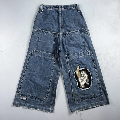 JNCO Jeans Y2K Vintage Endangered Species Collection Rhino Size 30 Grunge 28x25