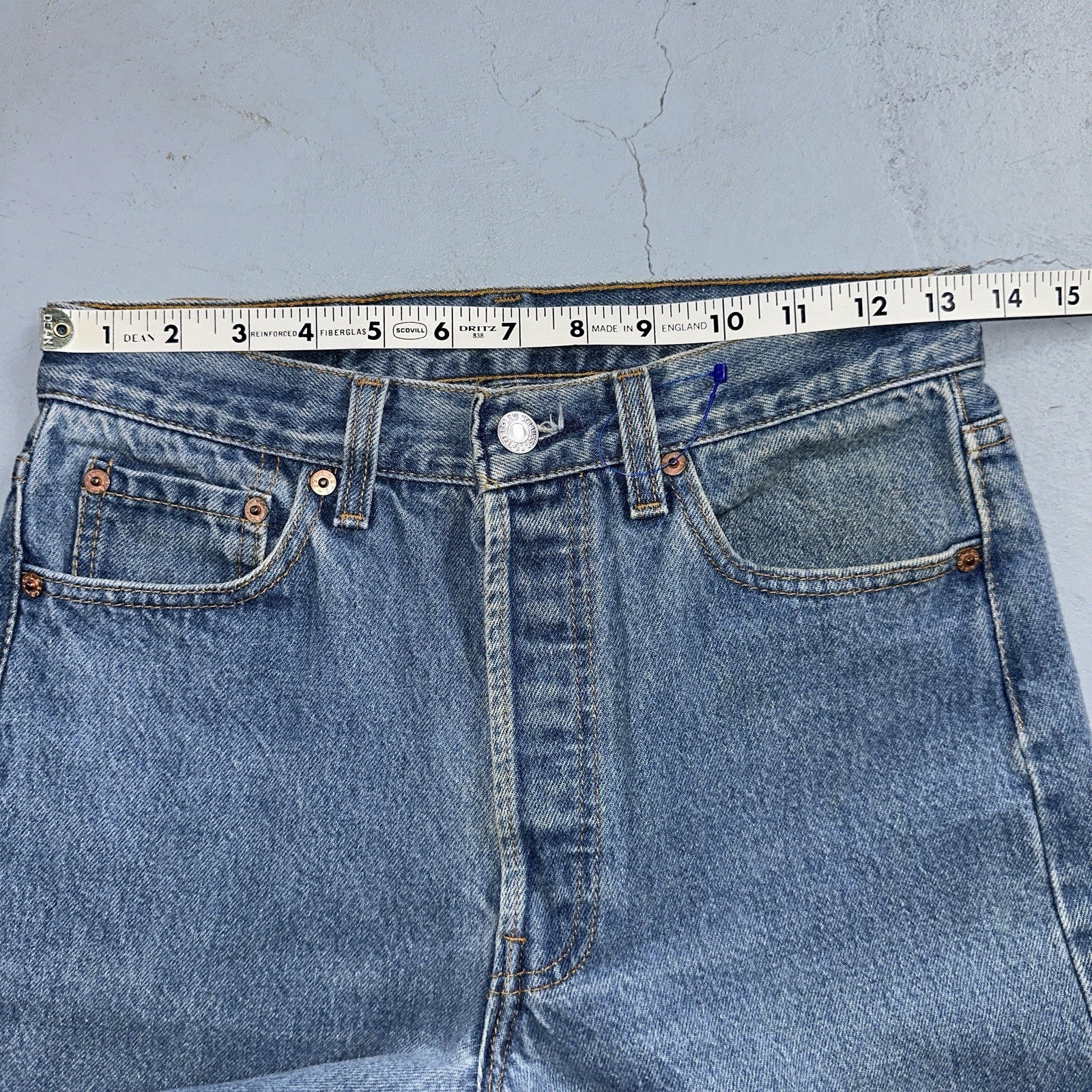 Levis 501 Vintage 90s USA XX Straight Leg Jeans Blue Med Wash 30x38 Act 27x33