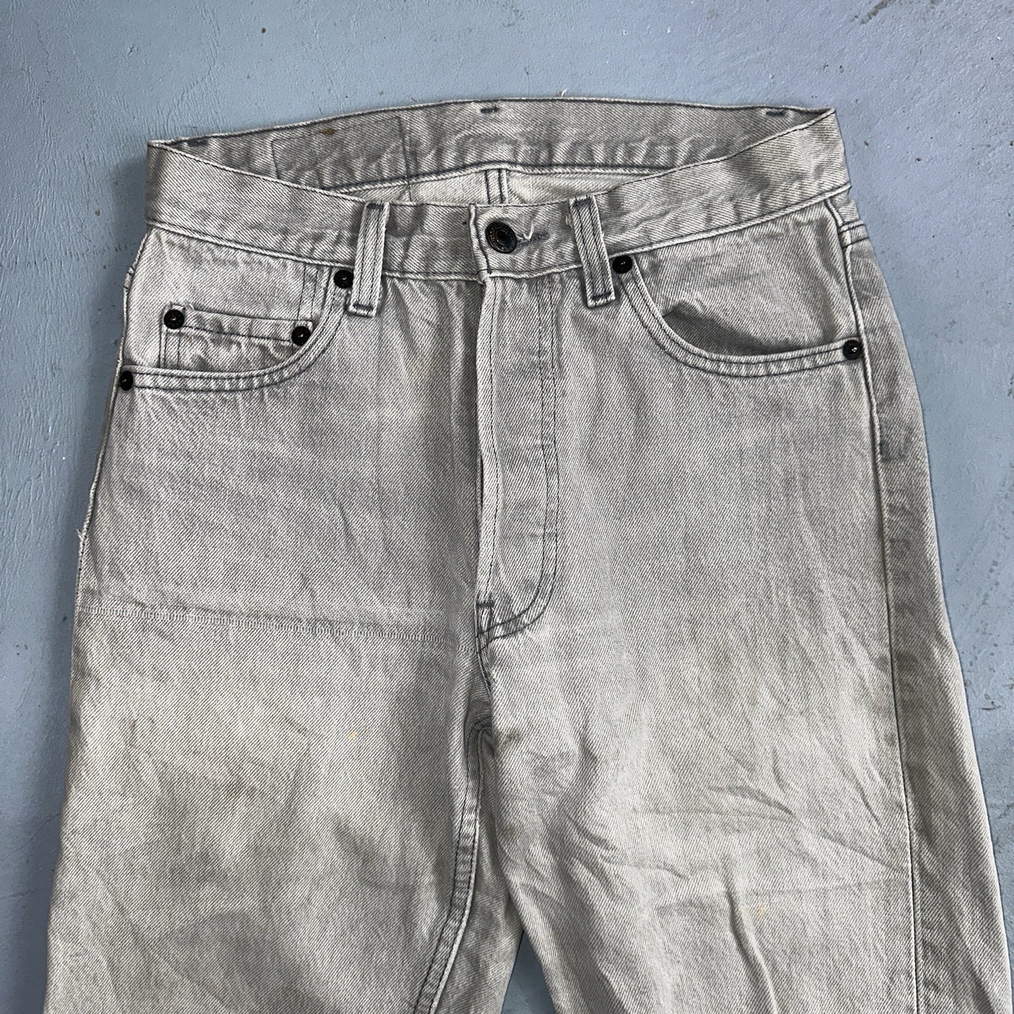 Levis 501 Vintage 80s USA XX Straight Leg Jeans Gray Light Wash 28x34 Act 27x32