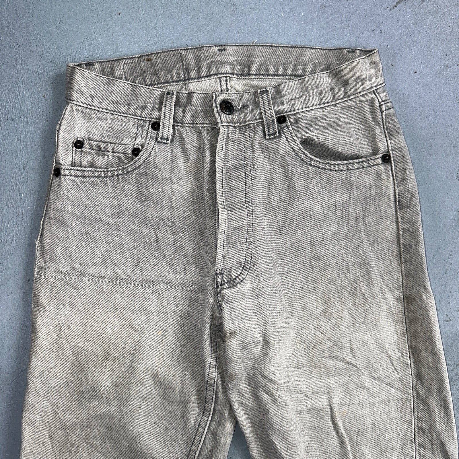 Levis 501 Vintage 80s USA XX Straight Leg Jeans Gray Light Wash 28x34 Act 27x32